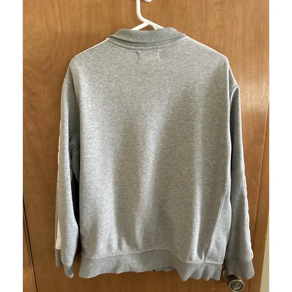 Polo Ralph Lauren Jacket Men's XL Grey Performance Full Zip Track Stripe Pony